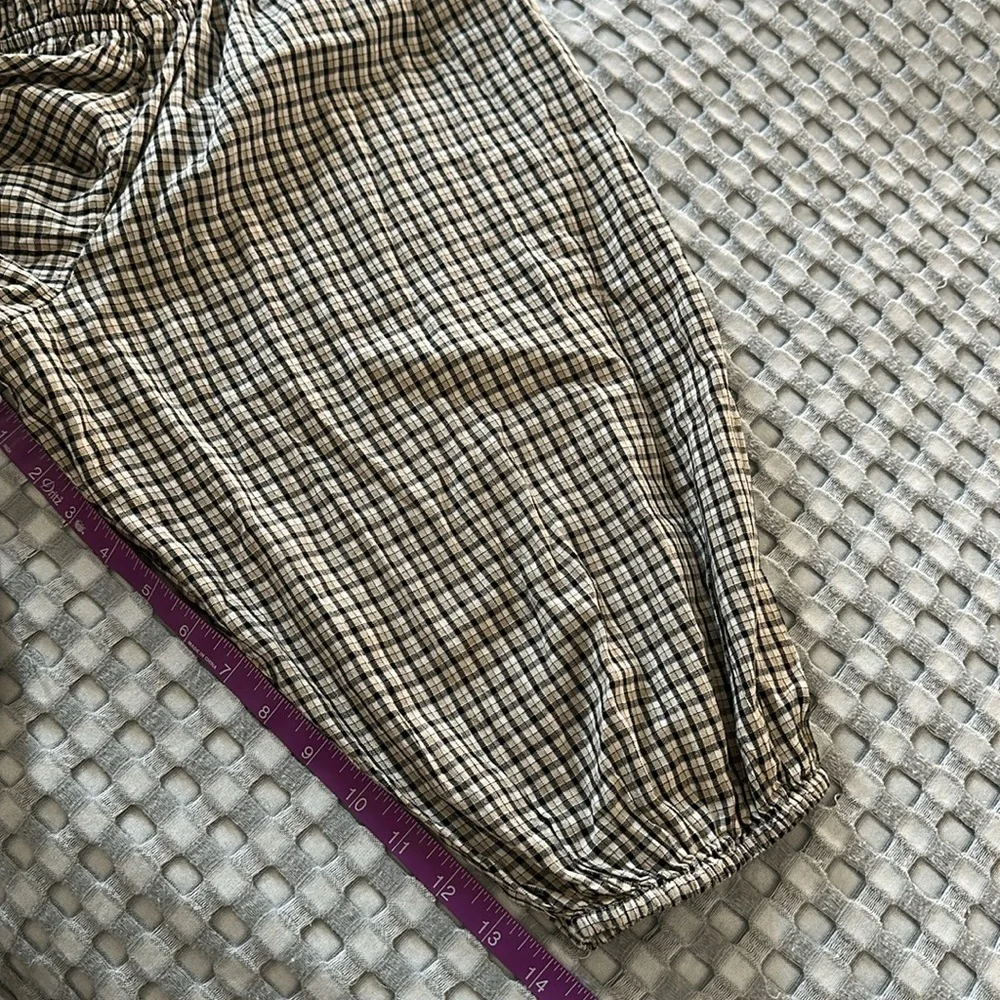 St. John's Bay Black and White Checkered Blouse NWT - Picture 10 of 10